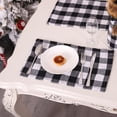thumbnail image 3 of Christmas Placemats, Reversible Table Mats, Red Plaid Waterproof Polyester Dining Table Decorations, 11.8x17.7 Inch Washable Holiday Coffee Table Mats, 3 of 6