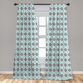thumbnail image 5 of Ambesonne Stripes Curtains, Vintage Line Design, Pair of 28"x63", Pale Blue and Black, 5 of 5