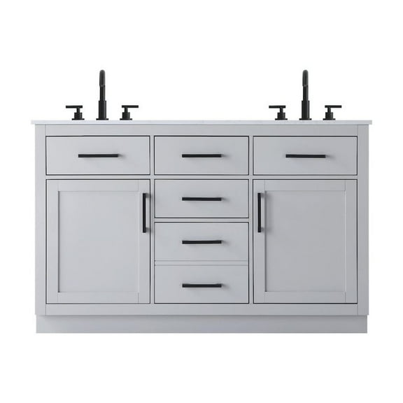 Elegant Kitchen and Bath Alden 54 Inch Double Bathroom Vanity In Grey