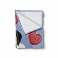 thumbnail image 2 of Pug Soft Flannel Fleece Throw Blanket, Happy Dog Licking Its Lips with 3 Red and Big White Heart Love Theme, Cozy Plush for Indoor and Outdoor Use, 50" x 70", Pale Brown Red, by Ambesonne, 2 of 6