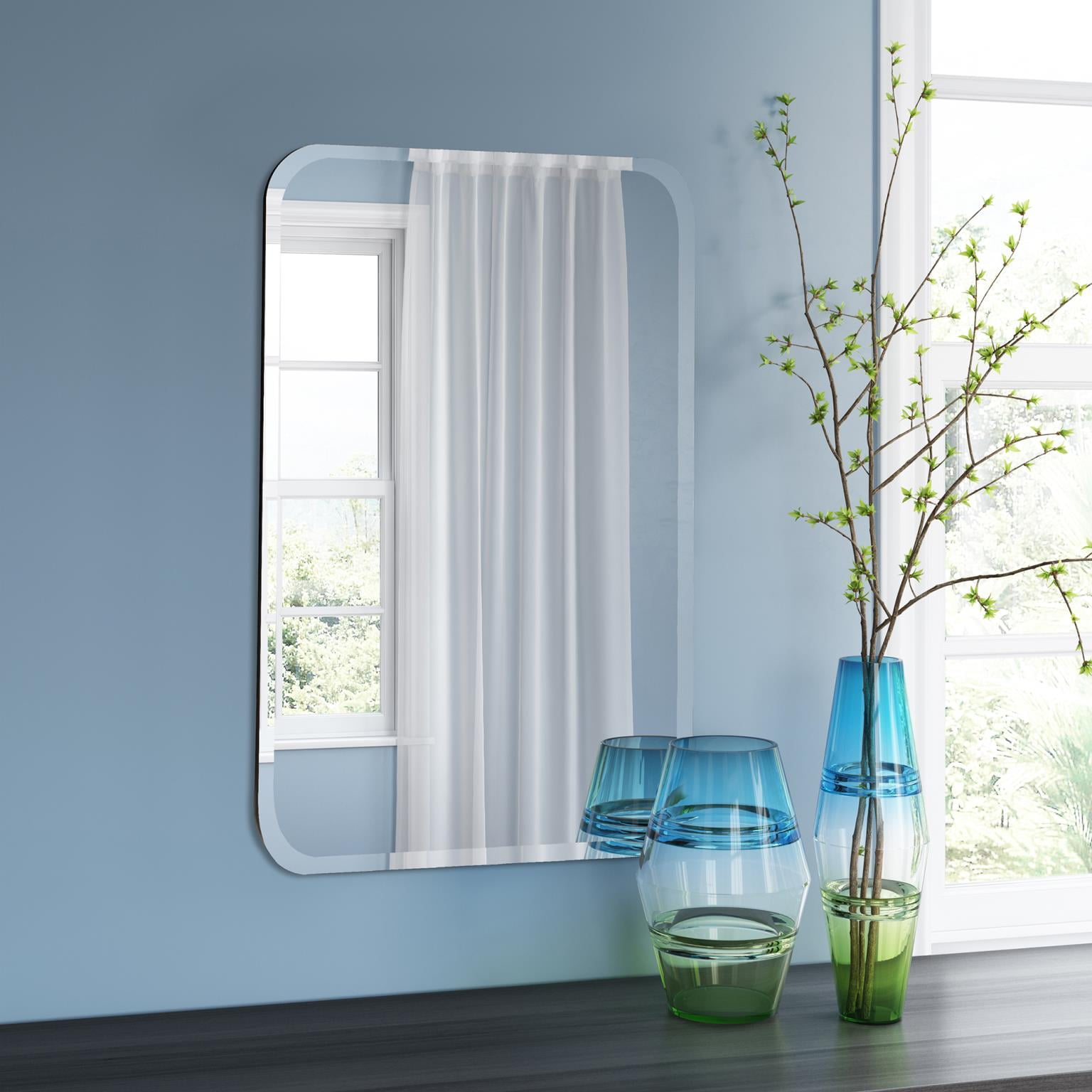 Tyler Dillion Rectangular Beveled Wall Mirror with Wood Plank Frame 48"H x 24"W