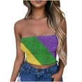 thumbnail image 2 of SOOMLON Mardi Gras Tube Tops for Women Carnival Outfits Tuesday Party Sleeveless Tshirts Funny Color Block Print Tops Sexy Cropped Tops New Orleans Parade Pullovers 2025 Multicolor XL, 2 of 4