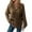 *Brown, variant on ClodeEU Womens Knit Hooded Sweaters, V Neck Button Down Shirt With Drawstring ,Henley Pullover Tops Wine,Womens Plus L