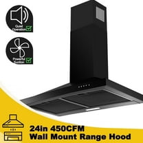 24 inch Wall Mounted Range Hood Kitchen Stove Vent Hood 450 CFM 3-Speed Fan