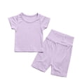 thumbnail image 7 of Dxzfnsa Toddler Kids Sets Round Neck Short Sleeve T Shirts and Comfortable Shorts Sets Unisex Two Piece Summer Solid Color Outfits, 7 of 7