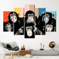 thumbnail image 6 of Trendy Canvas Art, Monkey Art, Animal Wall Decor, Monkeys Painting, Abstract Monkey Wise Monkeys Canvas Art, Thinking Monkey Canvas, Canvas Wall Decor - 3P-White Framed, 6 of 9
