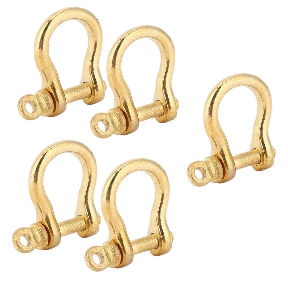 Paota 5 Set Anchor Shackle Pure Brass U Type Chain Shackle Screw Pin