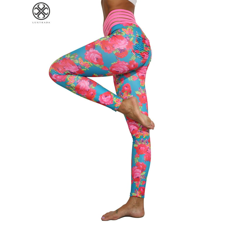 Luxtrada Women's High Waisted Bottom Scrunch Leggings Ruched Yoga