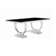 thumbnail image 3 of Pemberly Row 5-piece Stainless Steel Rectangular Dining Set Chrome and Cream, 3 of 4