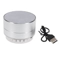 thumbnail image 1 of 1Pcs Small Portable Speakers Silver Aluminum Alloy With Bluetooth Audio Input 7.00X7.00X4.80In, 1 of 8