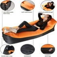 thumbnail image 3 of POINTERTECK 1 Pack 92.5” X 27.5” Pillow Inflatable Lounger Air Sofa With the Squared Headrest Waterproof Ripstop Nylon for Pool Float  Beach  Festival  Backyard and Outdoor Use  Lightweig, 3 of 7