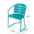 thumbnail image 5 of GDF Studio Porto Outdoor Iron 3 Piece Bistro Set, Matte Teal, 5 of 13