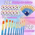 thumbnail image 4 of Juego de 264 Pinceles y Paletas, Paquete de 240 Pinceles A Granel, 24 Bandejas de Pintura, Pinceles Acrílicos para Artistas., 4 of 5
