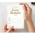 thumbnail image 3 of Inkdotpot 30Gold ConfettiFill-In Style Bridal Shower Invitations Wedding Blank Invites, 3 of 8