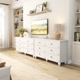 thumbnail image 3 of Homieasy 6-Drawer Dresser for Bedroom - 43" Modern Chest of Drawers with Scalloped Front, Storage Organizer for Living Room, Hallway & Entryway,White, 3 of 8