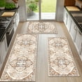 thumbnail image 3 of MeyJey Boho Kitchen Rug and Mat Set 3 Piece, Non-Slip Machine Washable Rugs for Kitchen Floor Dining/Laundry/Living Room, Cream/Orange, 3 of 14