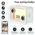 thumbnail image 7 of AEEZO Bluetooth Speaker,with HD sound Hi-Fi Soundbar Speaker and Transparent Glass Screen, Dynamic Floating Lyrics, Digital Frame Function, LED Light Show,2.4G Wifi - White, 7 of 7
