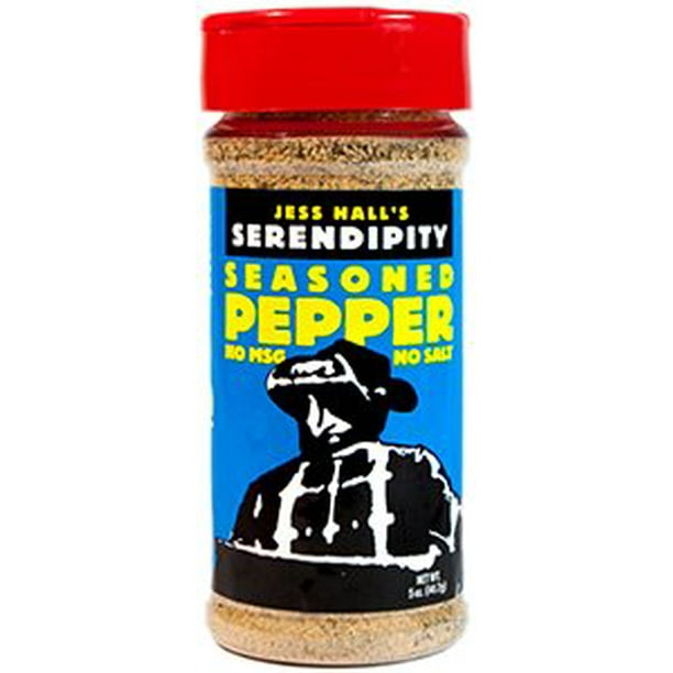 Jess Hall's Serendipity Seasoned Pepper No MSG No Salt 5oz Bottle