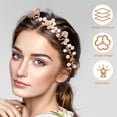 thumbnail image 3 of Bandeau en Alliage Doré avec Décor en Cristal pour Robe de Mariée Léger et Durable 7 Pouces, 3 of 9