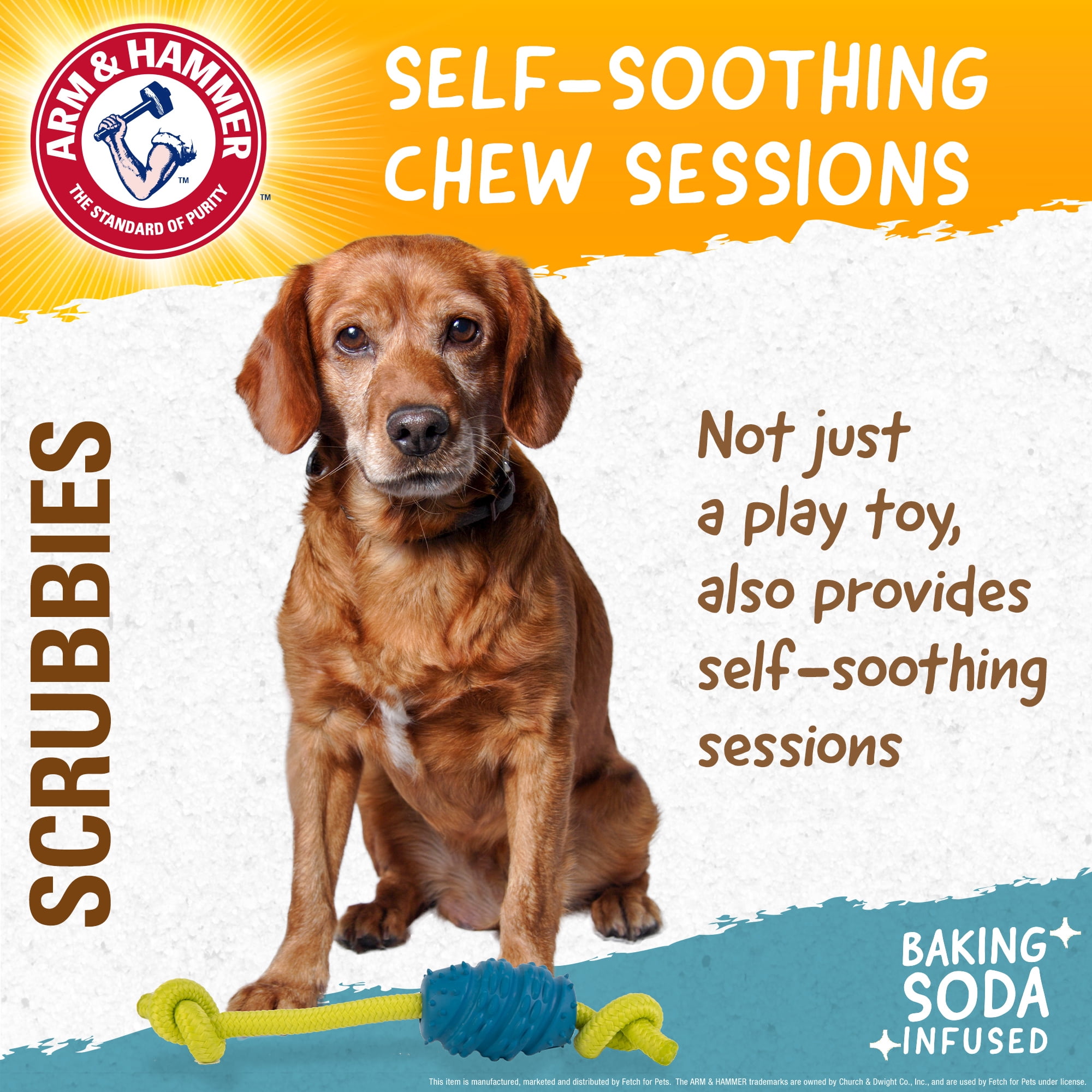 Arm & Hammer Scrubbies Senior Treat N' Tug Dental Dog Chew Toy - Small
