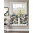 thumbnail image 7 of Sheer Curtains 2 Panels Set, Marble Teal Brown Abstract Geometric Lines Window Sheer Curtains for Living Room/Bedroom, Light Filtering Rod Pocket Voile Drapes, 52" W x 45" L, 7 of 7