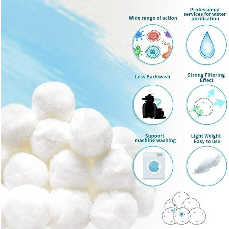 MIKAILE 3.53 Lbs Pool Filter Balls 1600g, Eco-Friendly Filter Media For...