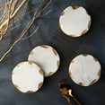 thumbnail image 2 of Godinger Round Coasters Gold Edge, Marble Coaster Set, Table Protection, Set of 4, 2 of 5