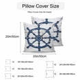 thumbnail image 3 of Waterproof Throw Pillow Covers Set of 2, 20x20 Inch Navy Blue Coastal Decorative Pillowcases Outdoor Pillow Slip Cushion Covers Set for Couch Tent Vintage Nautical Summer Rudder, 3 of 7