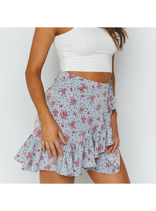 Women's Waffle Tie Wrap Mini Skirt