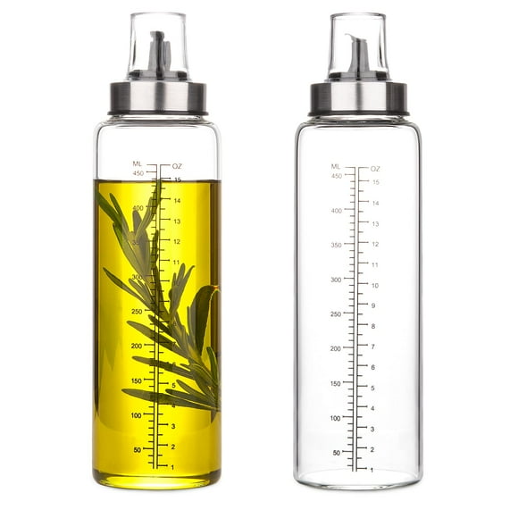 hotder Olive Oil Dispenser Bottle, Oil Dispenser Bottle for Kitchen 2-Pack, Glass Oil Dispenser with Wide Neck, Olive Oil Dispenser Oil and Vinegar Dispenser Set for Kitchen, Air Fryer, BBQ