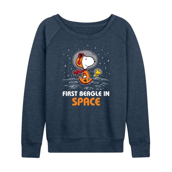 Peanuts - Space Snoopy -Women's Lightweight French Terry Long Sleeve Shirt