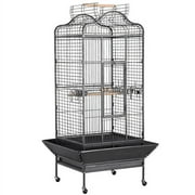 Yaheetech 63''H Open Playtop Extra Large Bird Cage Parrot Cage for African Grey Sun Conures Parakeets Cockatiels, Large Rolling Metal Pet Cage with Stand & Open Roof
