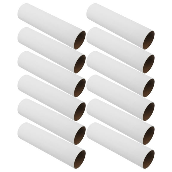 OULII 15Pcs Sturdy White Cardboard Tubes for Crafting Drawing and Art Activities