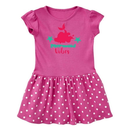 

Inktastic Mermaid Vibes Mermaid Silhouette - Pink Green Gift Baby Girl Dress