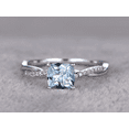 thumbnail image 2 of HeartsAndYou 1.5ct Natural Aquamarine & Diamond Infinity Twisted Ring 14k SOLID White Gold, 2 of 9