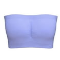 thumbnail image 2 of Strapless Bras for Women No Underwire Strapless Full Coverage Lightweight Non-Slip Plus Size Solid Color Women Underwear with Build in Bras Light Blue M, 2 of 3