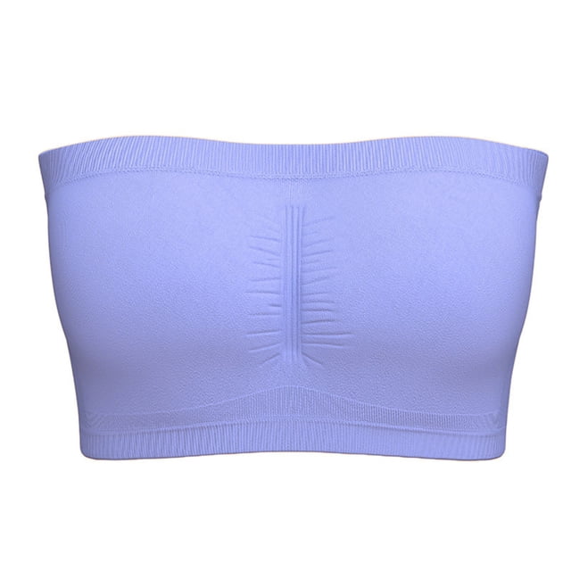 Strapless Bra for Women with Removable Padding, Lace Trim, Thin Sides, Seamless Design, Breathable Polyester, Summer Wear