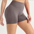 thumbnail image 5 of felwors Women Seamless High Waisted Booty Lifting Shorts Buttery Soft Tummy Control Yoga Pilates Gym Workout Athletic Biker Shorts Brown for Size M, 5 of 9