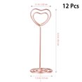 thumbnail image 1 of TOYMYTOY 12 soportes para fotos con forma de corazón de oro rosa, soportes para números de mesa, clips para menús de papel para bodas, 1 of 2