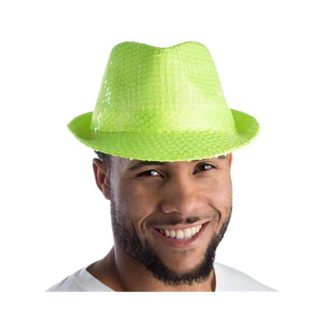 Dress Up America 913 Sequined Fedora Hat, Green