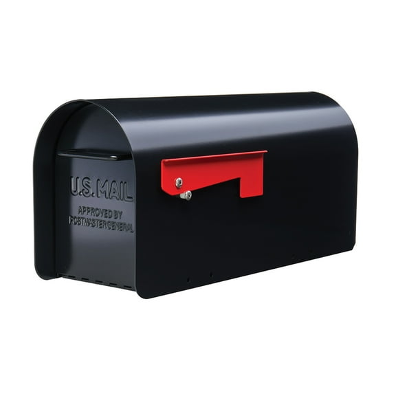 Gibraltar MB801B Ironside Rural Post Mount Mailbox, Black