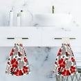 thumbnail image 6 of 2 Pcs Hanging Towels, Dish Towels Floral Pattern Absorbent Hand Towels with Hanging Loop Washcloth for Bathroom Kitchen, 6 of 6