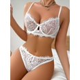 thumbnail image 4 of Classic Sexy Floral Lace Underwire Lingerie Set, 4 of 4