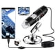 thumbnail image 1 of Microscopio USB, endoscopio digital de mano con aumento de 1600X, mini cámara de video con 8 luces LED ajustables, 1 of 5