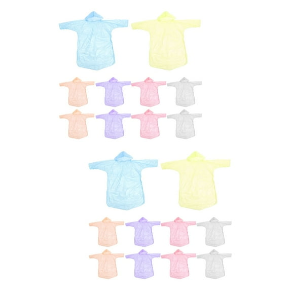 2 Pack Disposable Poncho Clear Rain Jackets Travel Child Water Proof Pvc 130X84X0.1CM