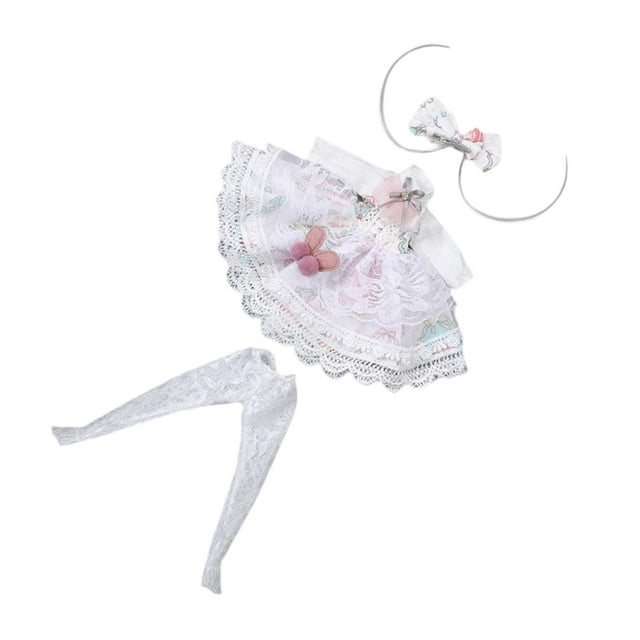 3 piezas 1:6 BJD Muñeca Vestido Ropa de Muñeca Disfraz para Muñeca de 12 pulgadas Accesorios de Vestir Rosa