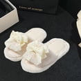 thumbnail image 7 of Penkiiy Warm Slippers for Women Women New Comfortable Home Cute Bow Ties Models Winter Cotton Slippers Couple Models Thick Bottom Warm Cotton Slippers Cute Womens House Slippers White Slippers, 7 of 7