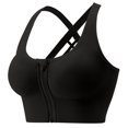 thumbnail image 1 of Sujetador deportivo fino con fruncido en el pecho y espalda pequeña, de alta resistencia, a prueba de golpes, para yoga, fitness, ropa interior deportiva con cremallera frontal para mujer, 1 of 5