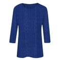 thumbnail image 6 of cocolona Womens 3/4 Sleeve Shirts Fall Casual Knitted Sweaters Solid Color Pullover Tops Dressy Casual Blouse, 6 of 6
