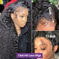 thumbnail image 3 of Curly Human Hair Wig 13x4 360 DOPI Deep Wave Lace Frontal Brazilian Wigs For Black Women Human Hair 13x6 Water Wave Lace Front Wig, 3 of 5